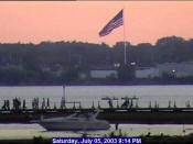 Veterans memorial flag at Bruggers Plaza